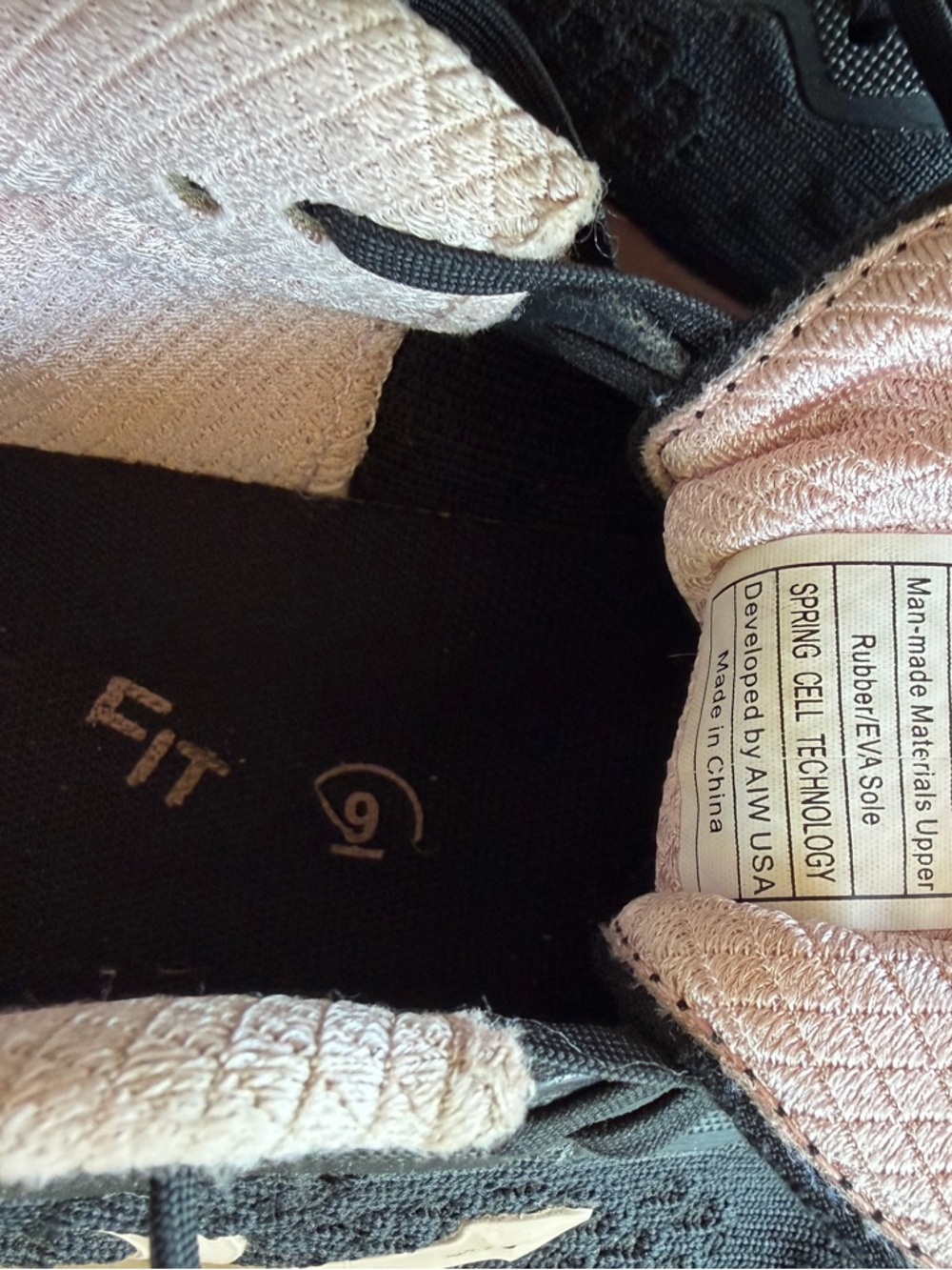 Women's Black and Pink Running Sneakers - Picture 6 of 11